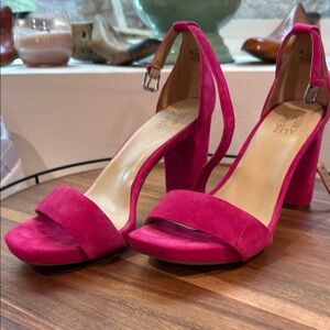 Naturalizer Pink Heeled Sandals with Ankle Strap
